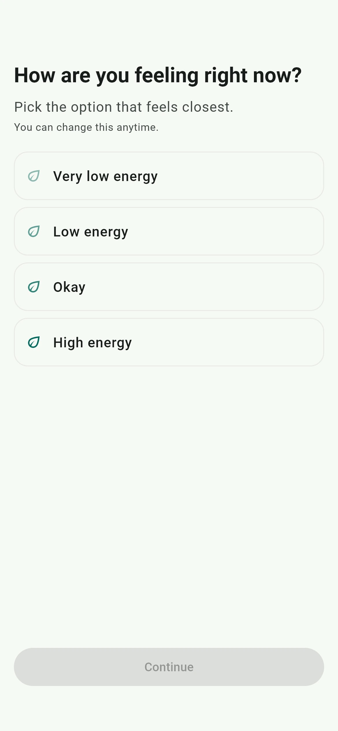 Lifegame energy level check-in